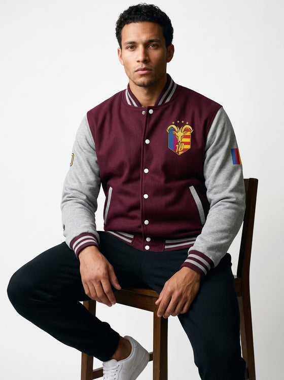 Catalan Burgundy/Heather Grey front