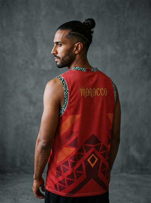 Morocco '26 Atlas Protocol AeroTank — heavyweight tricot World Cup 2026 performance tank by SunBorn — image 2