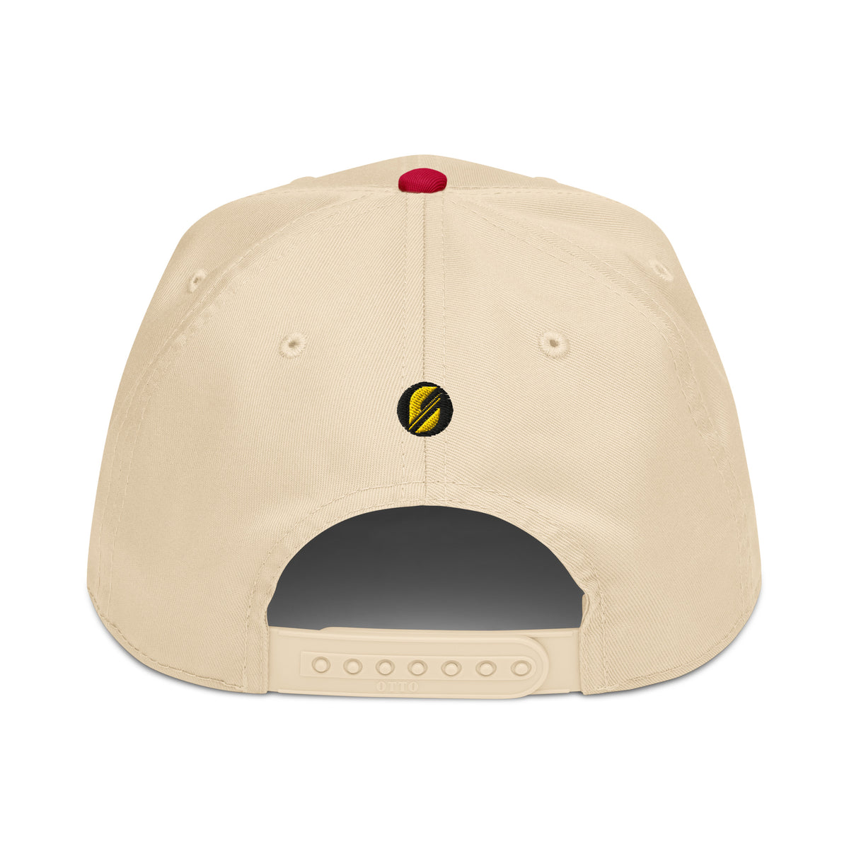 Adinkra // Humility Two-Tone Cap in Uhie Red/Owu Natural — back view — SunBorn