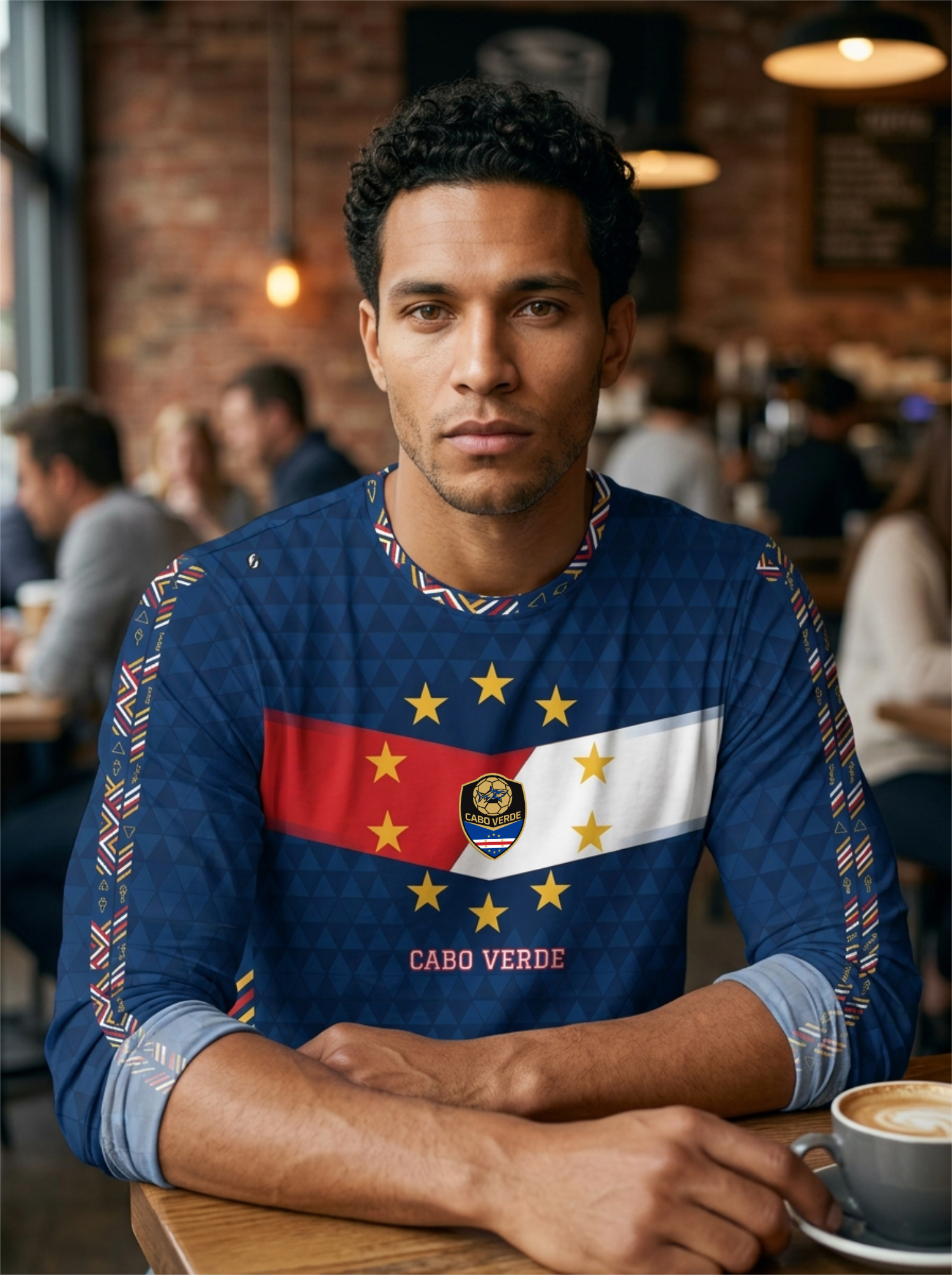 Cabo Verde '26 Blue Shark Protocol Long Sleeve — casual styling, sleeves rolled, SunBorn