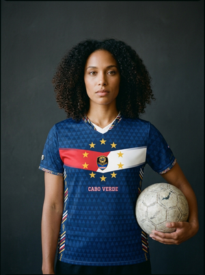 Cabo Verde '26 Blue Shark Protocol Jersey — front hero view, SunBorn