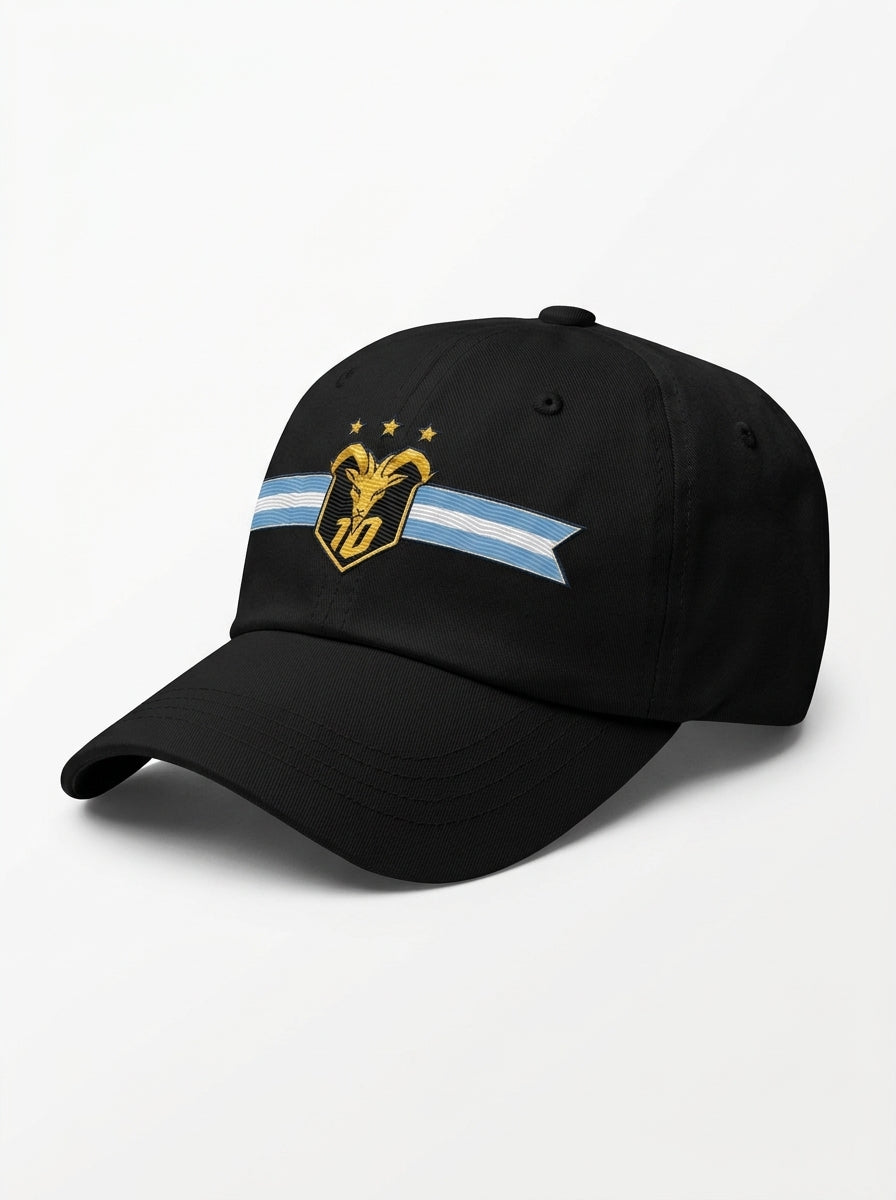 GOAT Celeste Dad Hat in Oji Black, three-quarter left view.