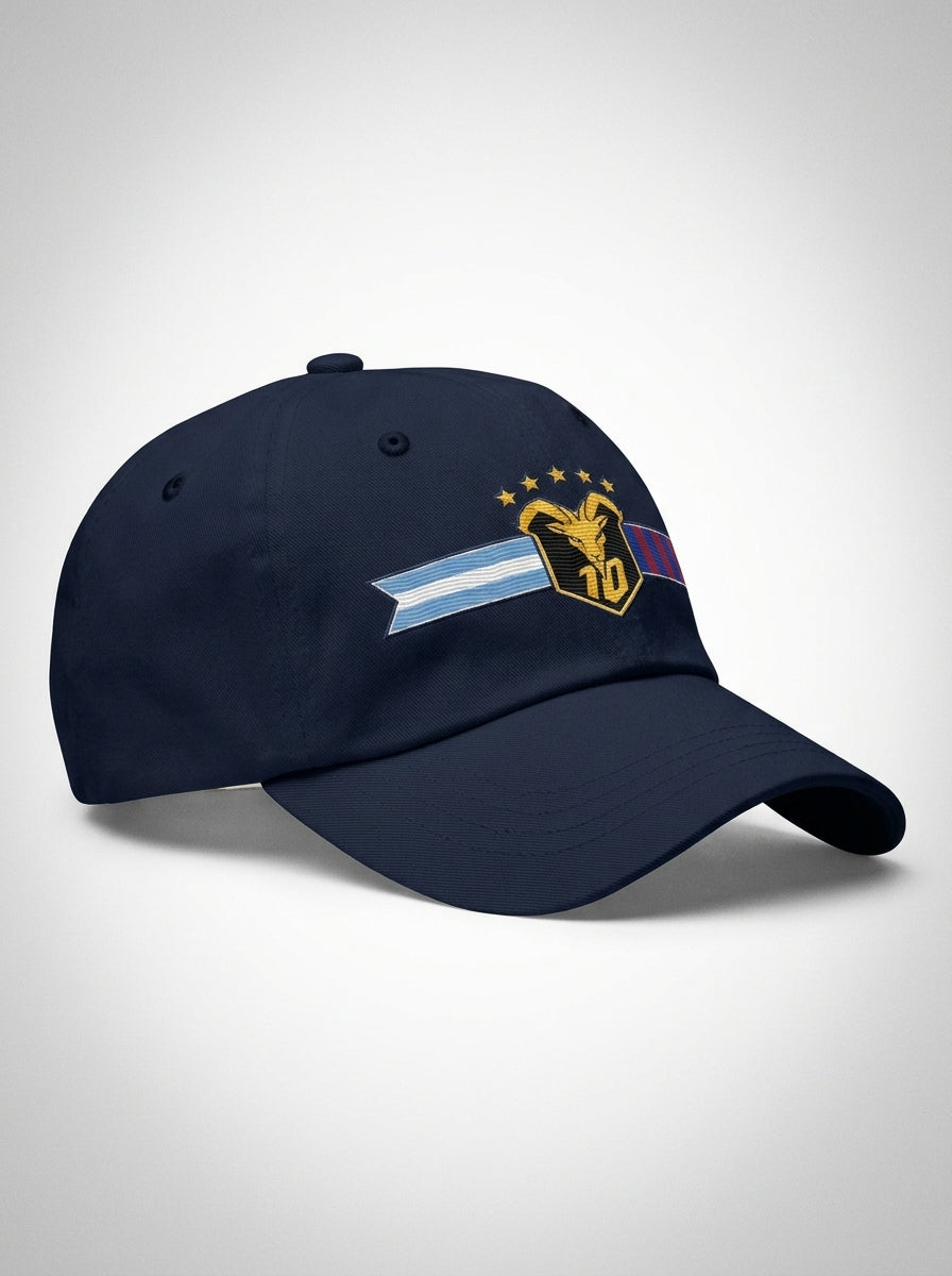 GOAT Fusión dad hat in Anụnụ Blue — three-quarter right profile