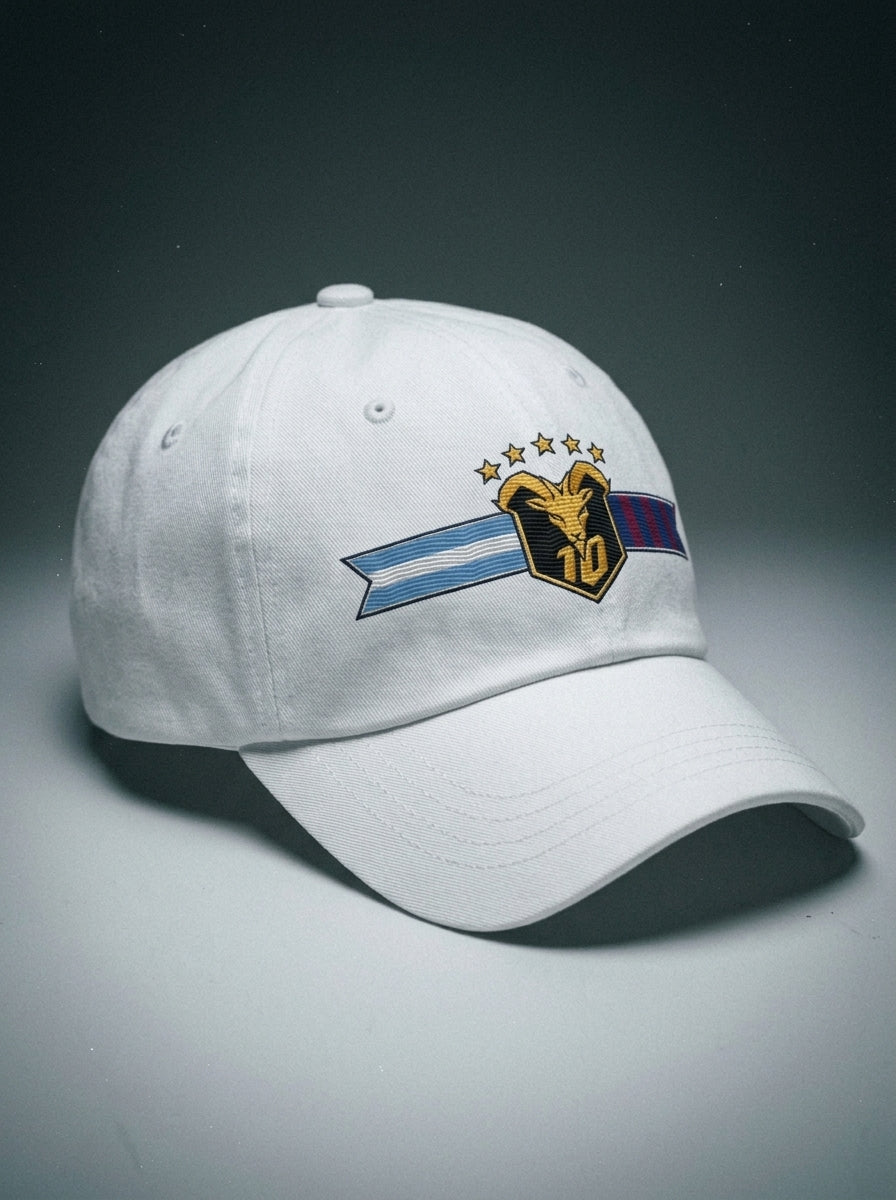 GOAT Fusión dad hat in Ocha White — three-quarter right profile
