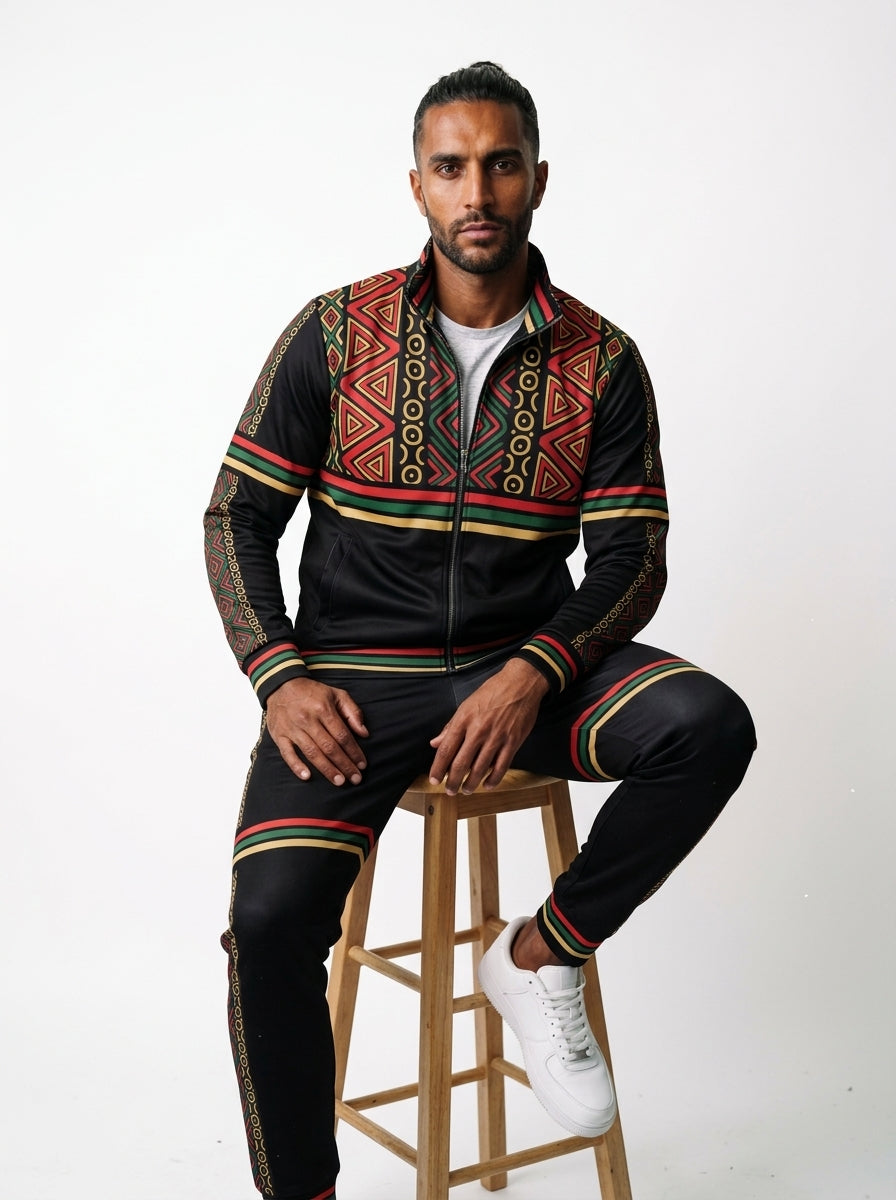 N'Donso™ Uhie Red tracksuit, editorial lookbook
