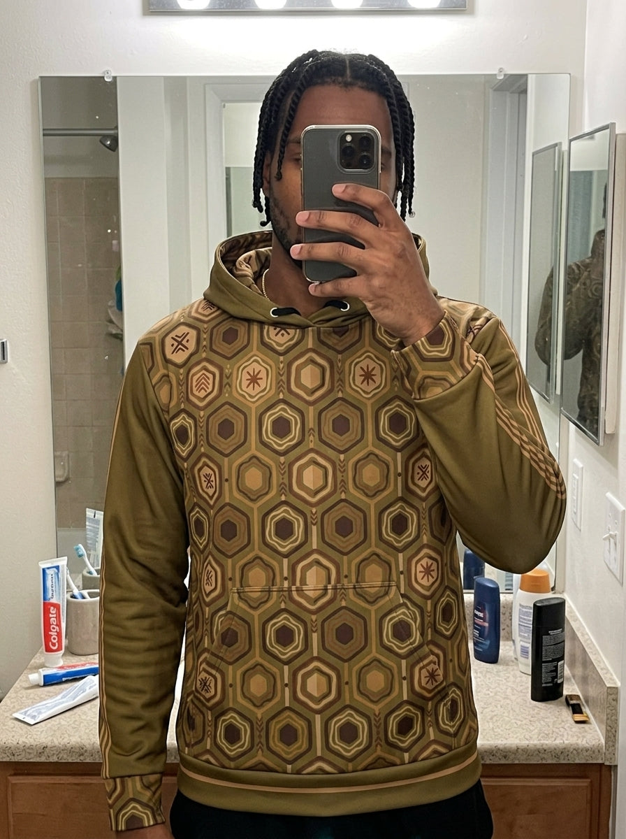 AnanseNova™ // Statement Hoodie in Ubi Green — customer review photo — SunBorn