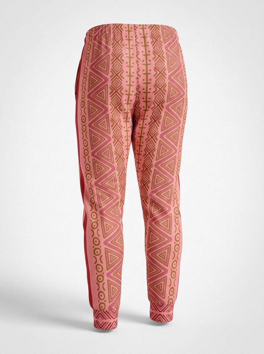 SunBorn N'Donso™ Men's Joggers in Eze Pink on a ghost mannequin, back view