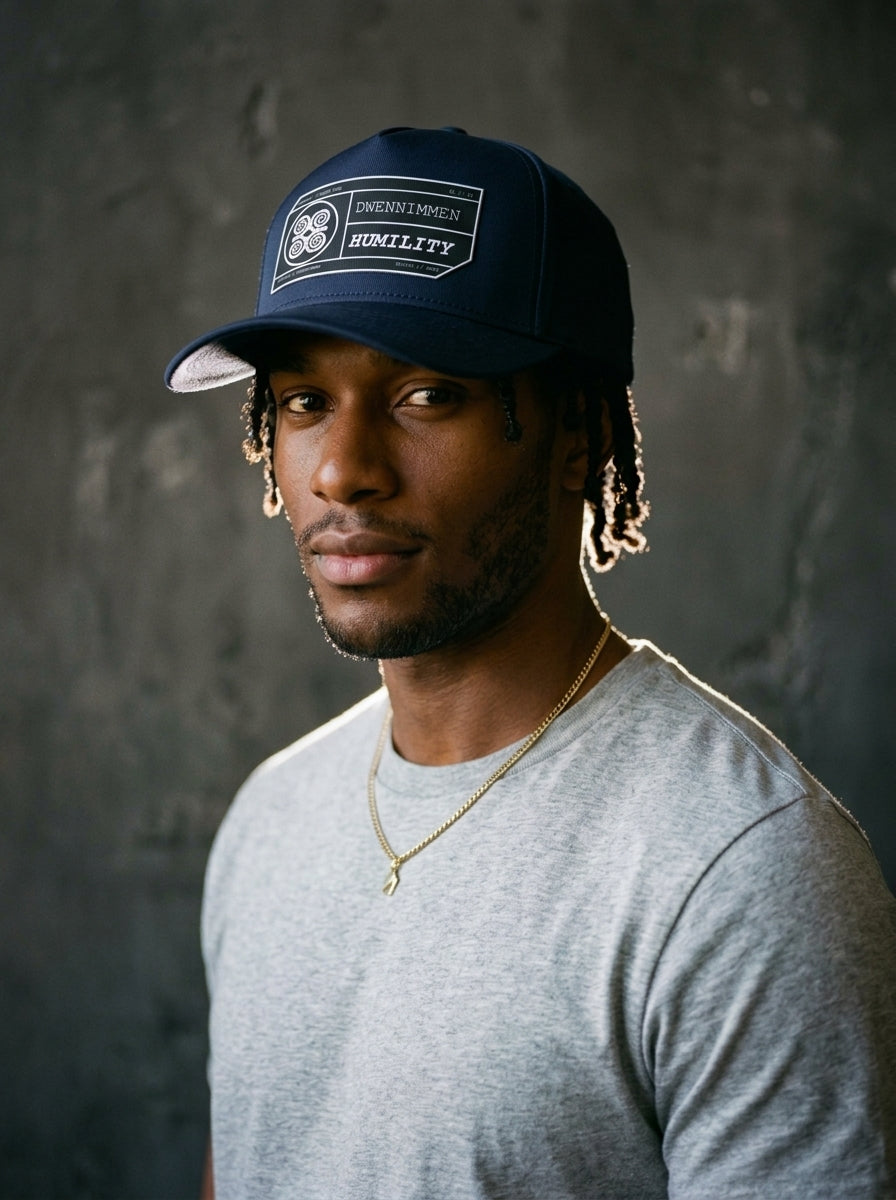 Adinkra // Humility Cap in Anụnụ Blue — editorial fit shot — SunBorn