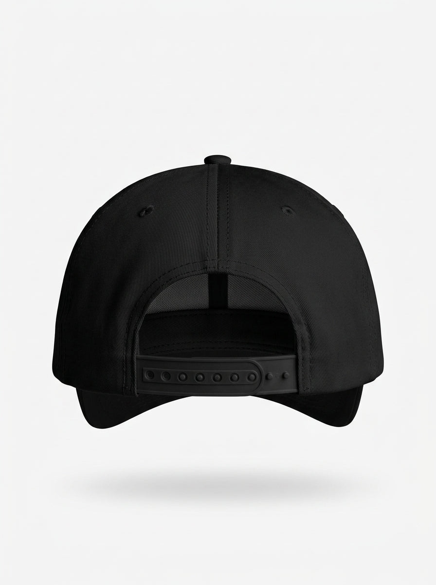 Adinkra // Humility Cap in Oji Black — rear closure detail — SunBorn