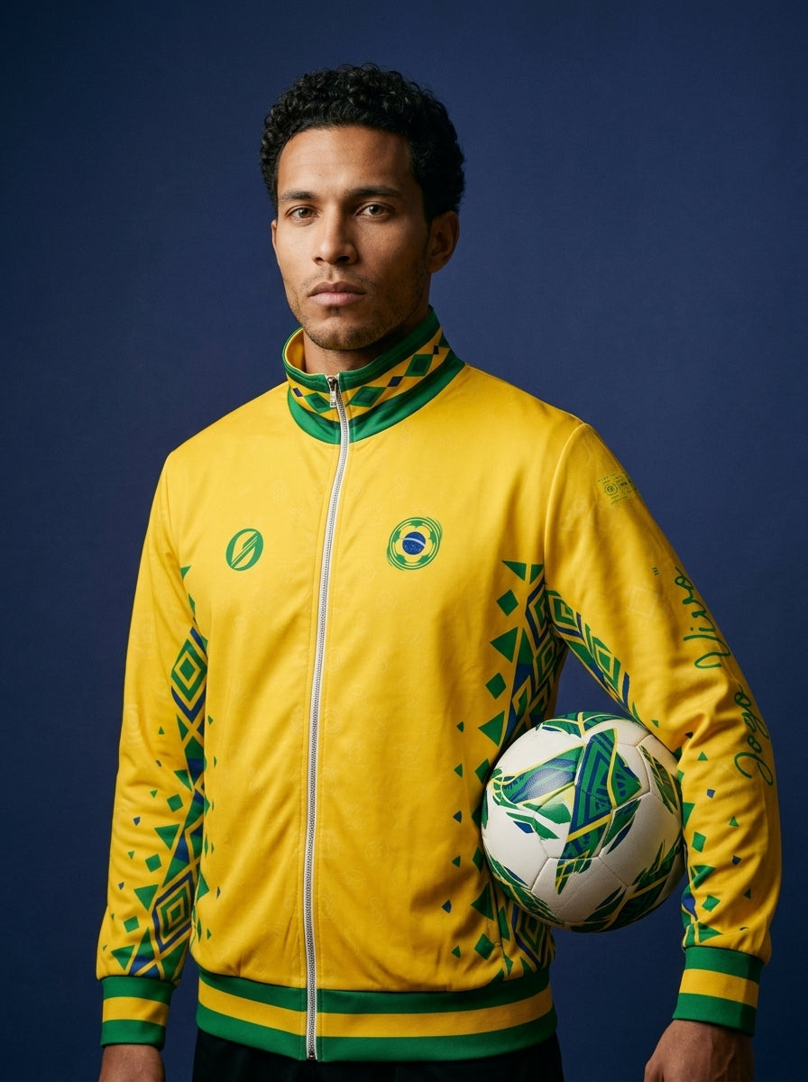 Brasil '26 Jogo Vivo Track Jacket — recycled full-zip World Cup 2026 outerwear by SunBorn — image 6