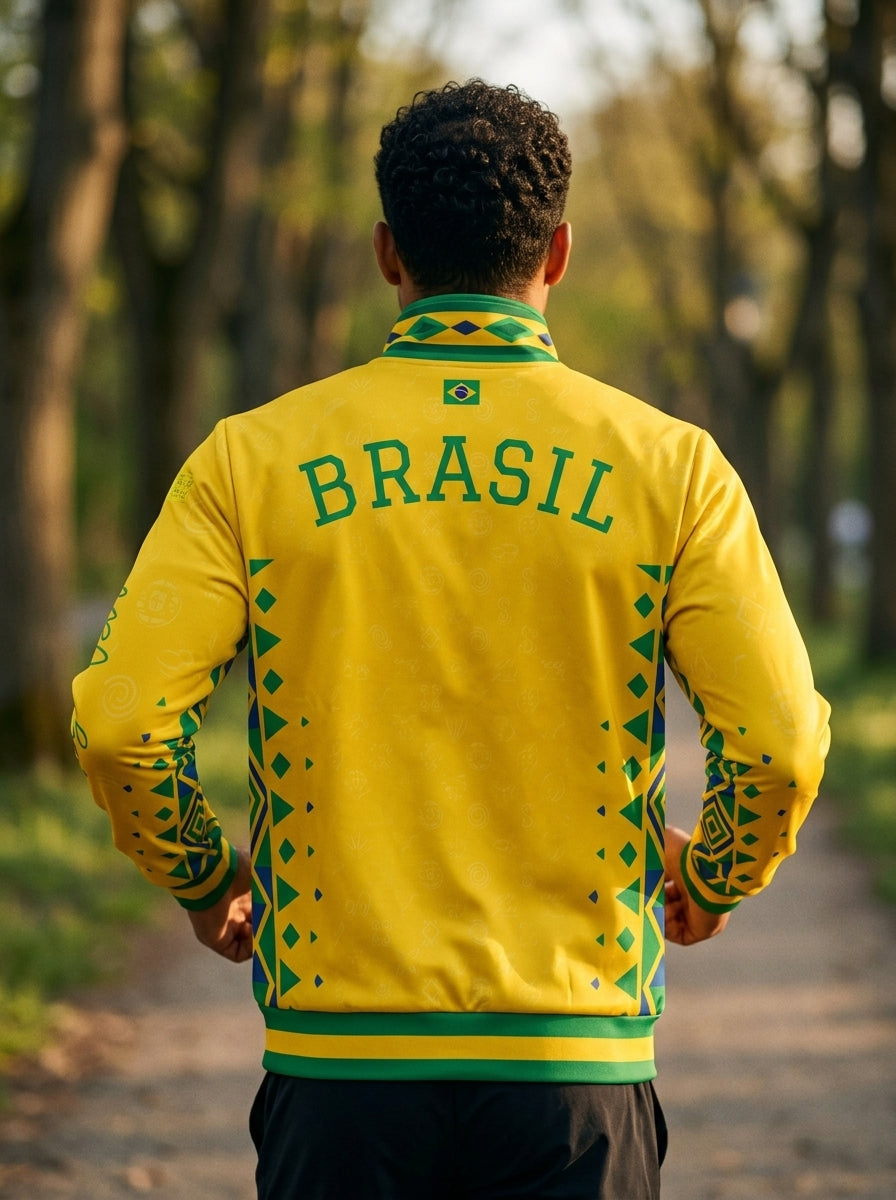 Brasil '26 Jogo Vivo Track Jacket — recycled full-zip World Cup 2026 outerwear by SunBorn — image 2