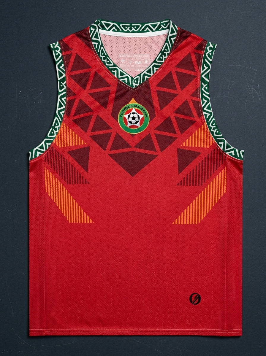 Morocco '26 Atlas Protocol AeroTank — heavyweight tricot World Cup 2026 performance tank by SunBorn — image 5