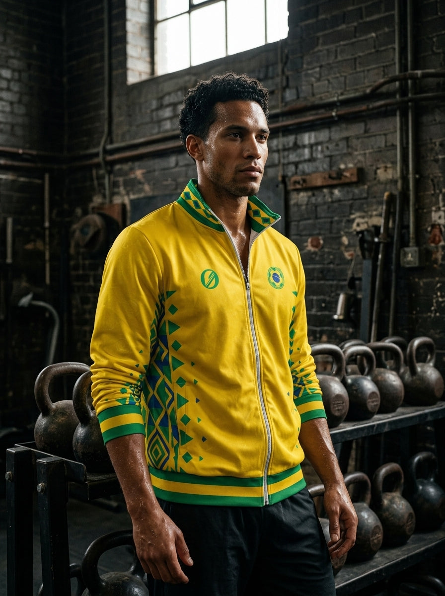 Brasil '26 Jogo Vivo Track Jacket — recycled full-zip World Cup 2026 outerwear by SunBorn — image 7