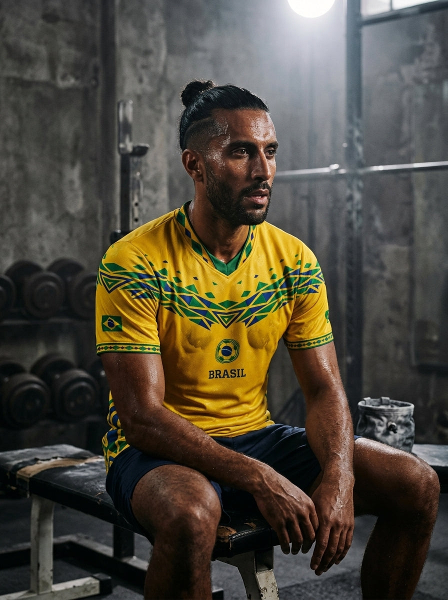 Brasil '26 Canarinho Edition Jersey — sanctuary shot of the rising Canarinho kit by SunBorn — image 6