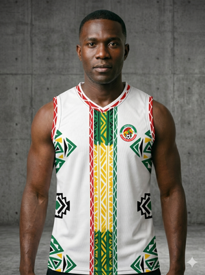 Senegal '26 Teranga Protocol AeroTank — Lions of Teranga World Cup 2026 sleeveless training tank, Pan-African tricolor accents on lightweight mesh, by SunBorn