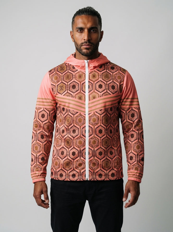 AnanseNova™ // Men's Windbreaker (Eze Pink)
