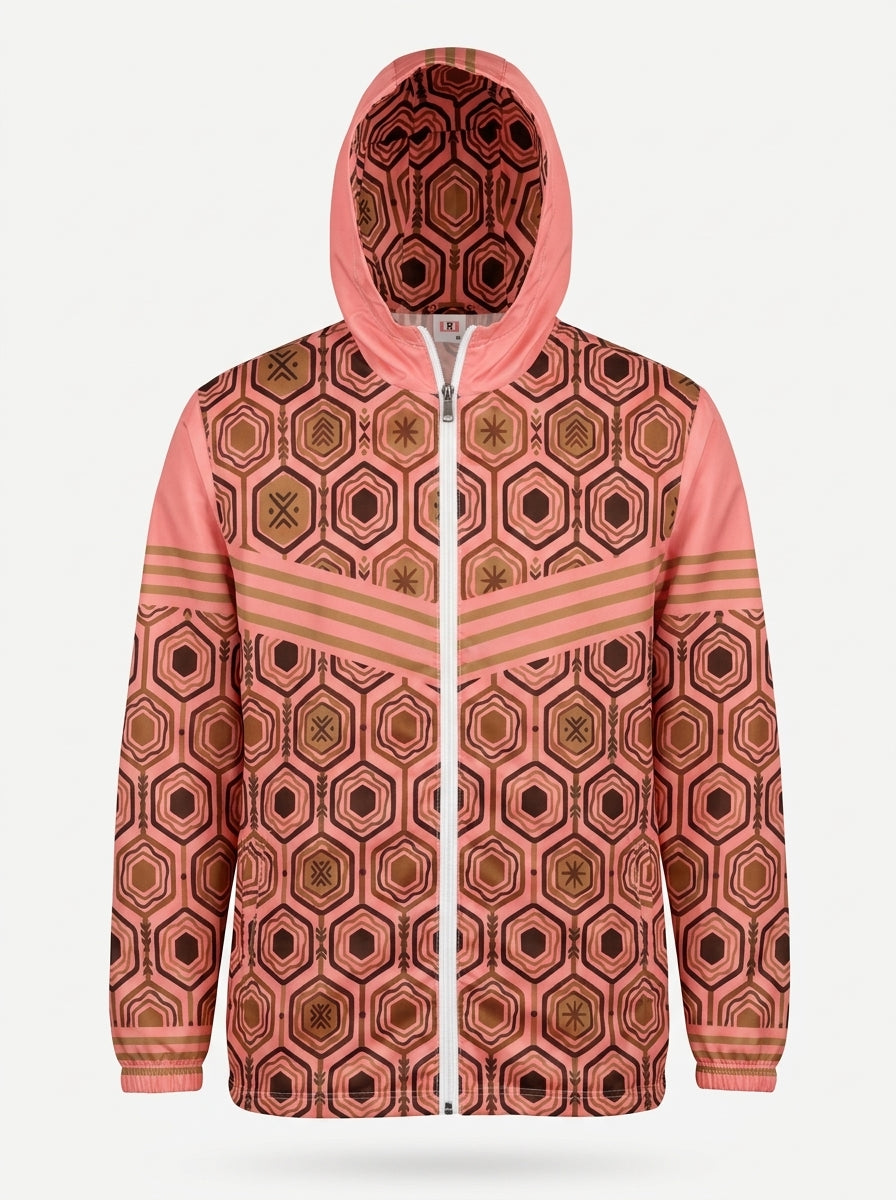 AnanseNova™ // Men's Windbreaker (Eze Pink)
