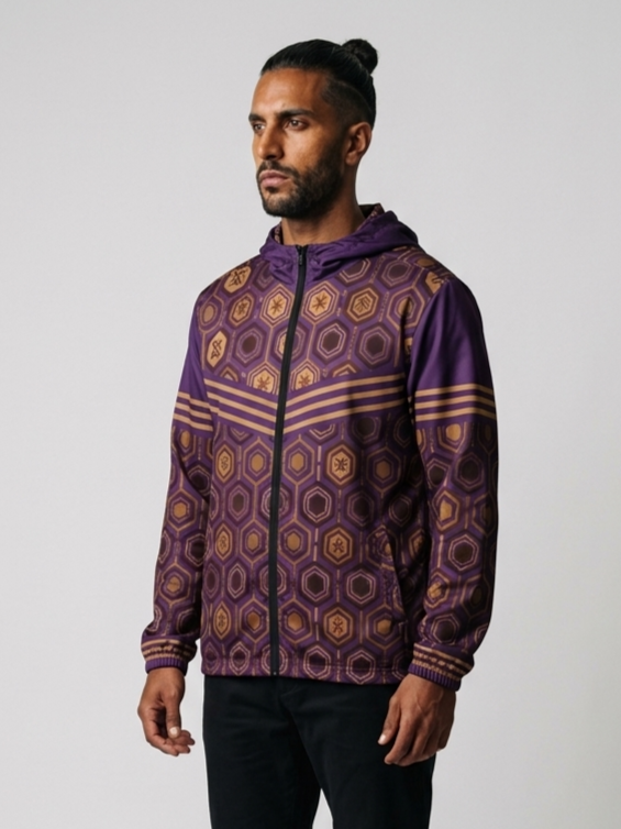 AnanseNova™ // Men's Windbreaker (Ugo Purple)