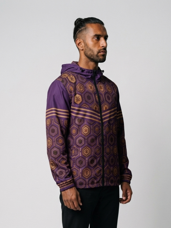 AnanseNova™ // Men's Windbreaker (Ugo Purple)