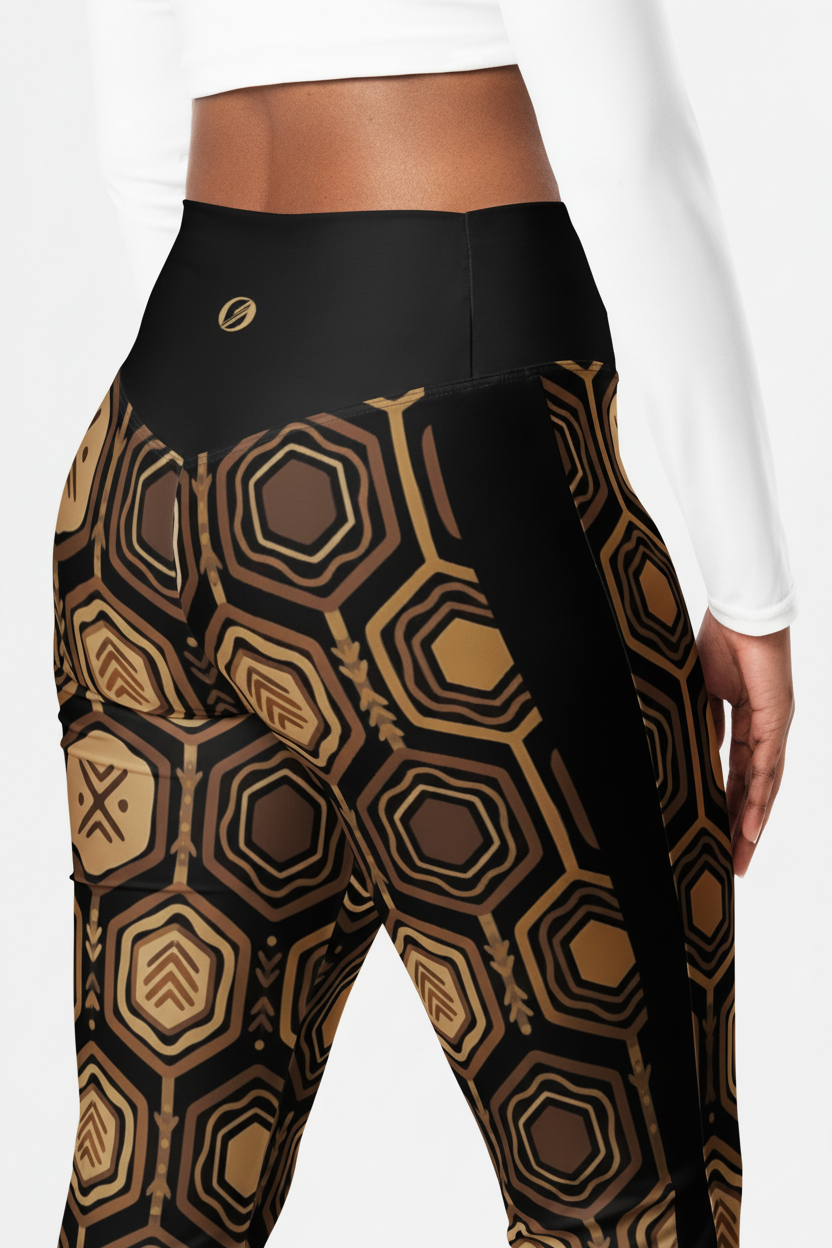 AnanseNova™ Flare Leggings, product detail view — SunBorn