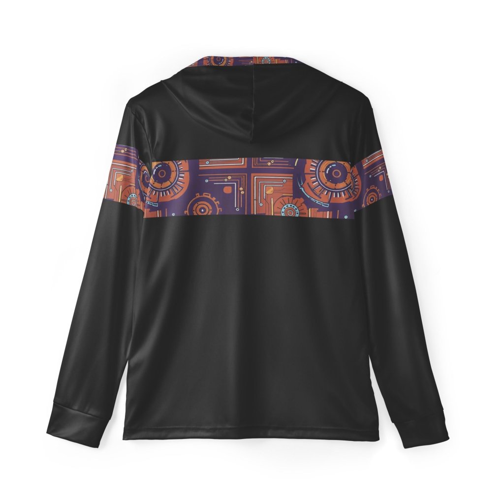 Sankofa warmup hoodie in black — Afrofuturist heritage training piece — royal purple and forge copper detailing — image 7 — SunBorn