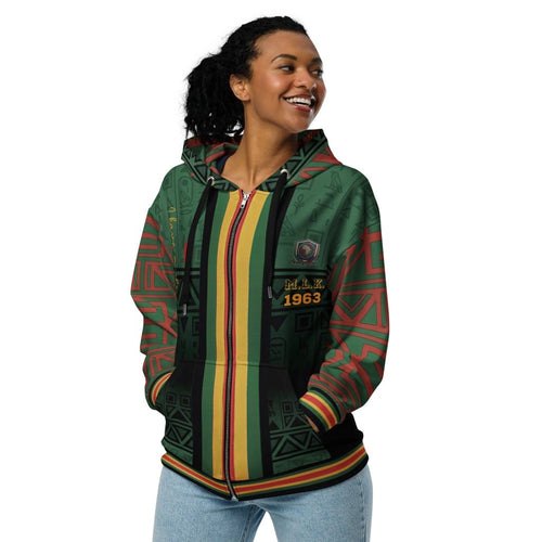 BHM '26 commemorative hoodie — MLK Protocol Pan-African heritage piece with civil rights iconography — image 1 — SunBorn