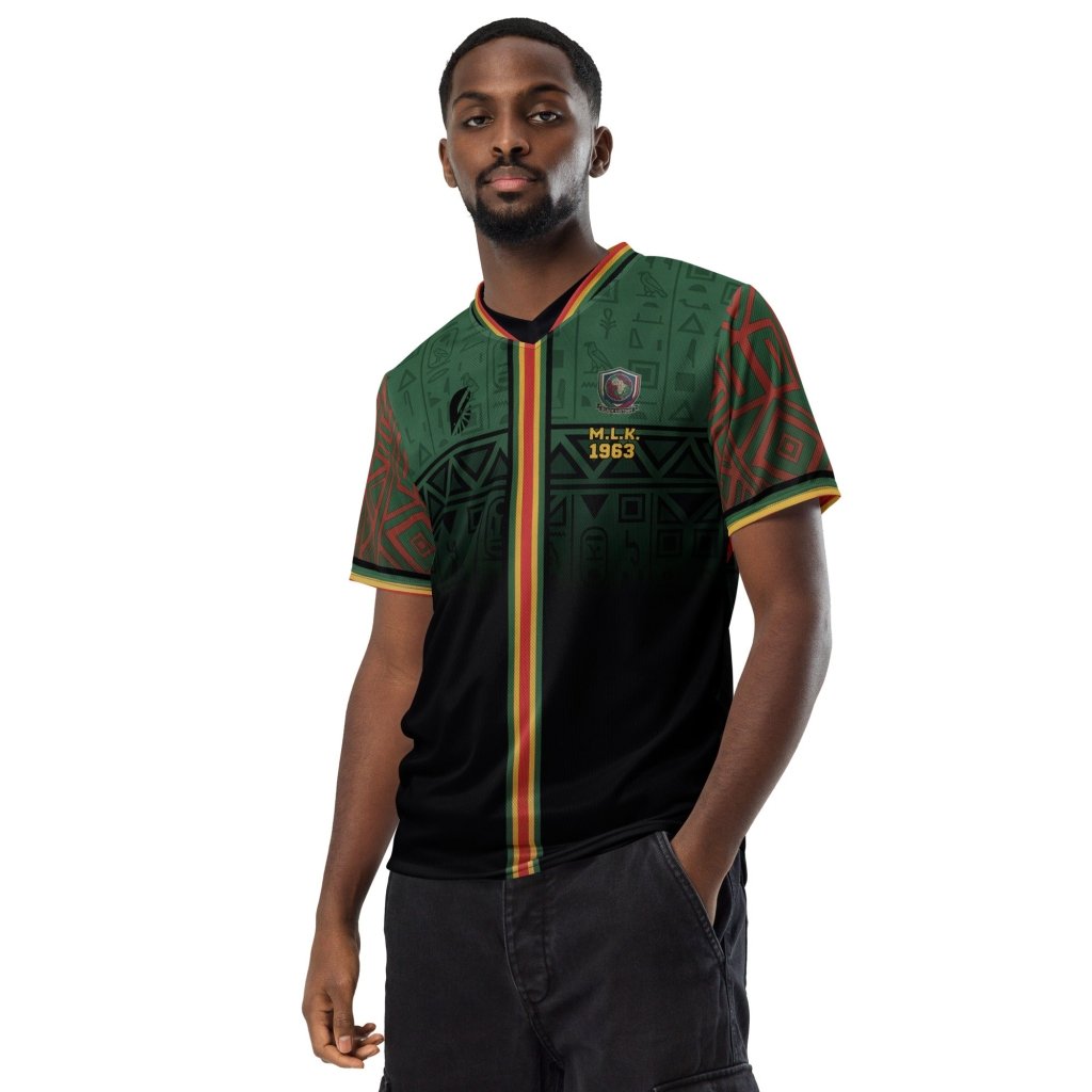 BHM '26 commemorative jersey — MLK Protocol Pan-African heritage tribute with civil rights iconography — image 5 — SunBorn