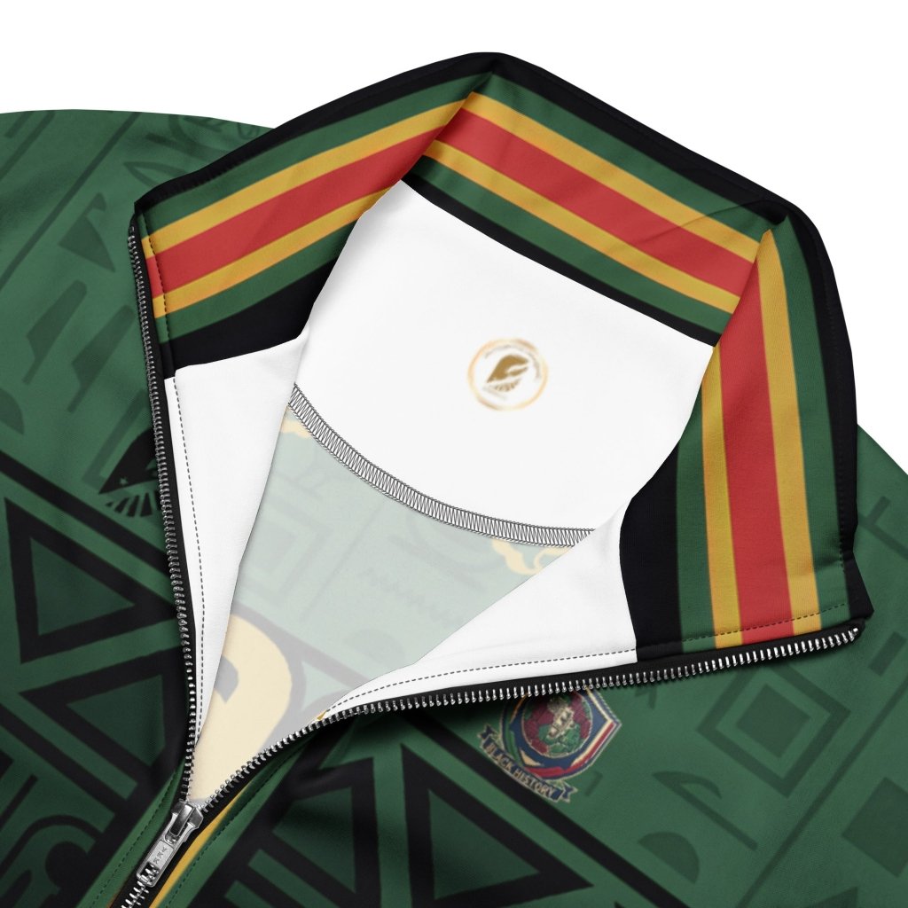 BHM '26 commemorative track jacket — MLK Protocol Pan-African heritage outerwear with civil rights iconography — image 6 — SunBorn