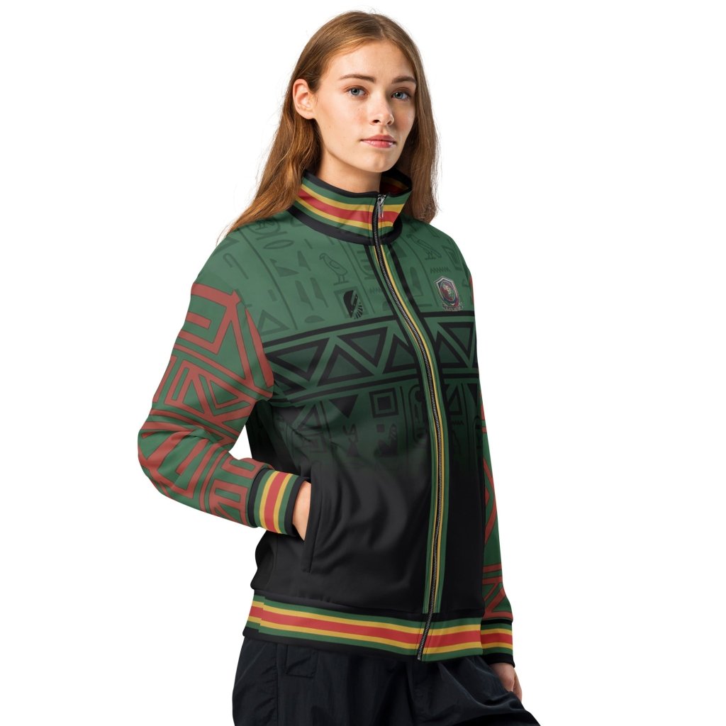 BHM '26 commemorative track jacket — MLK Protocol Pan-African heritage outerwear with civil rights iconography — image 3 — SunBorn