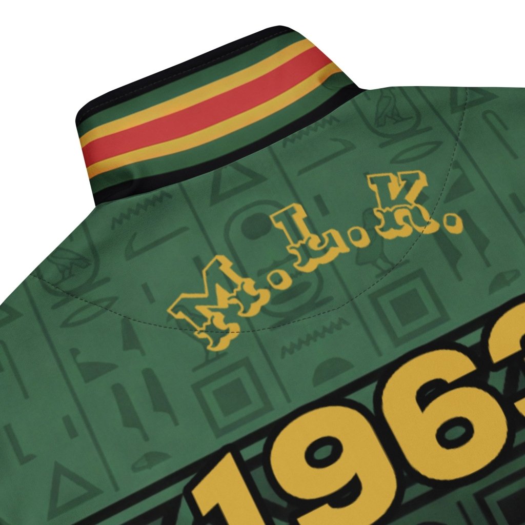 BHM '26 commemorative track jacket — MLK Protocol Pan-African heritage outerwear with civil rights iconography — image 7 — SunBorn