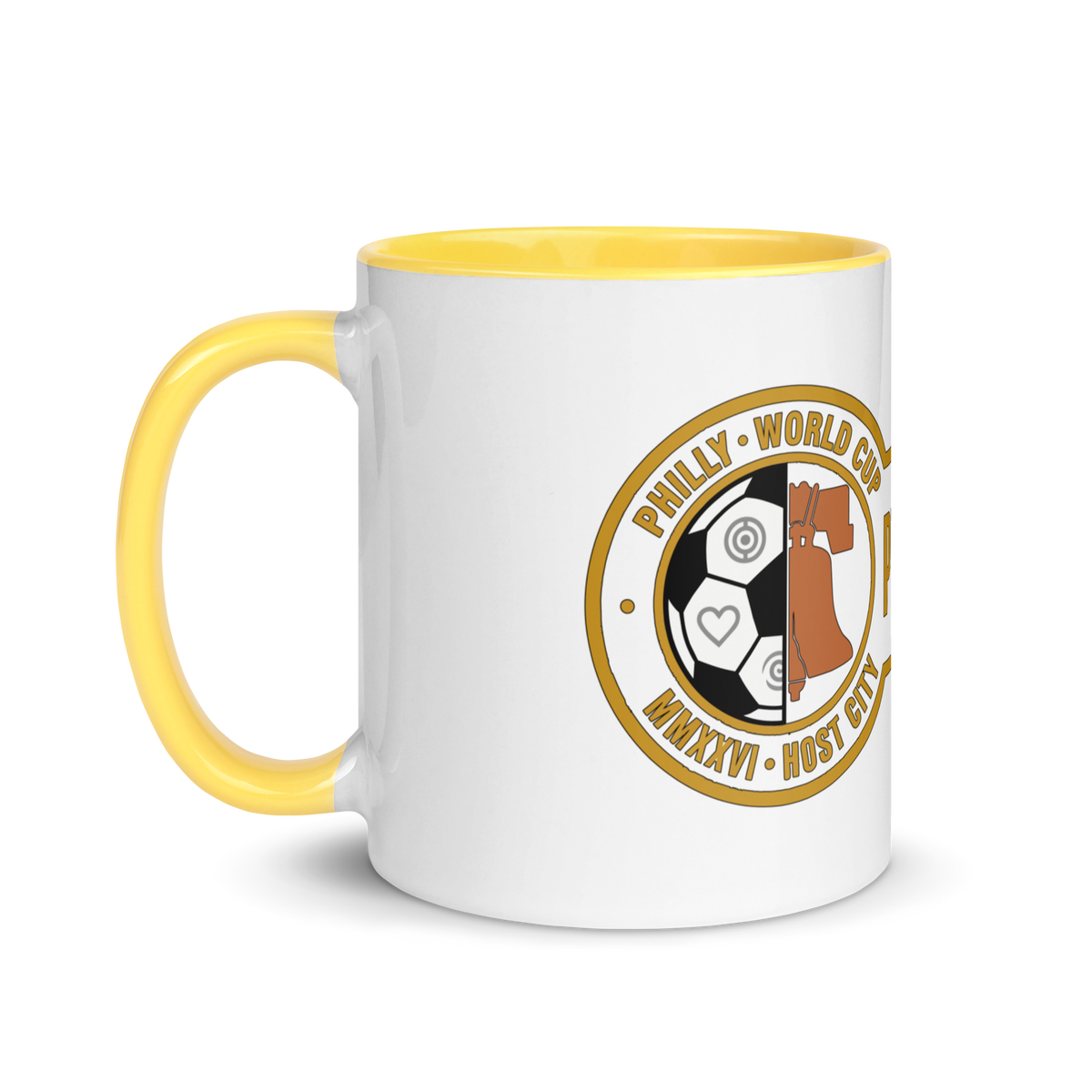 Liberty Protocol Philly '26 Mug — White Ceramic with Yellow interior, 11oz